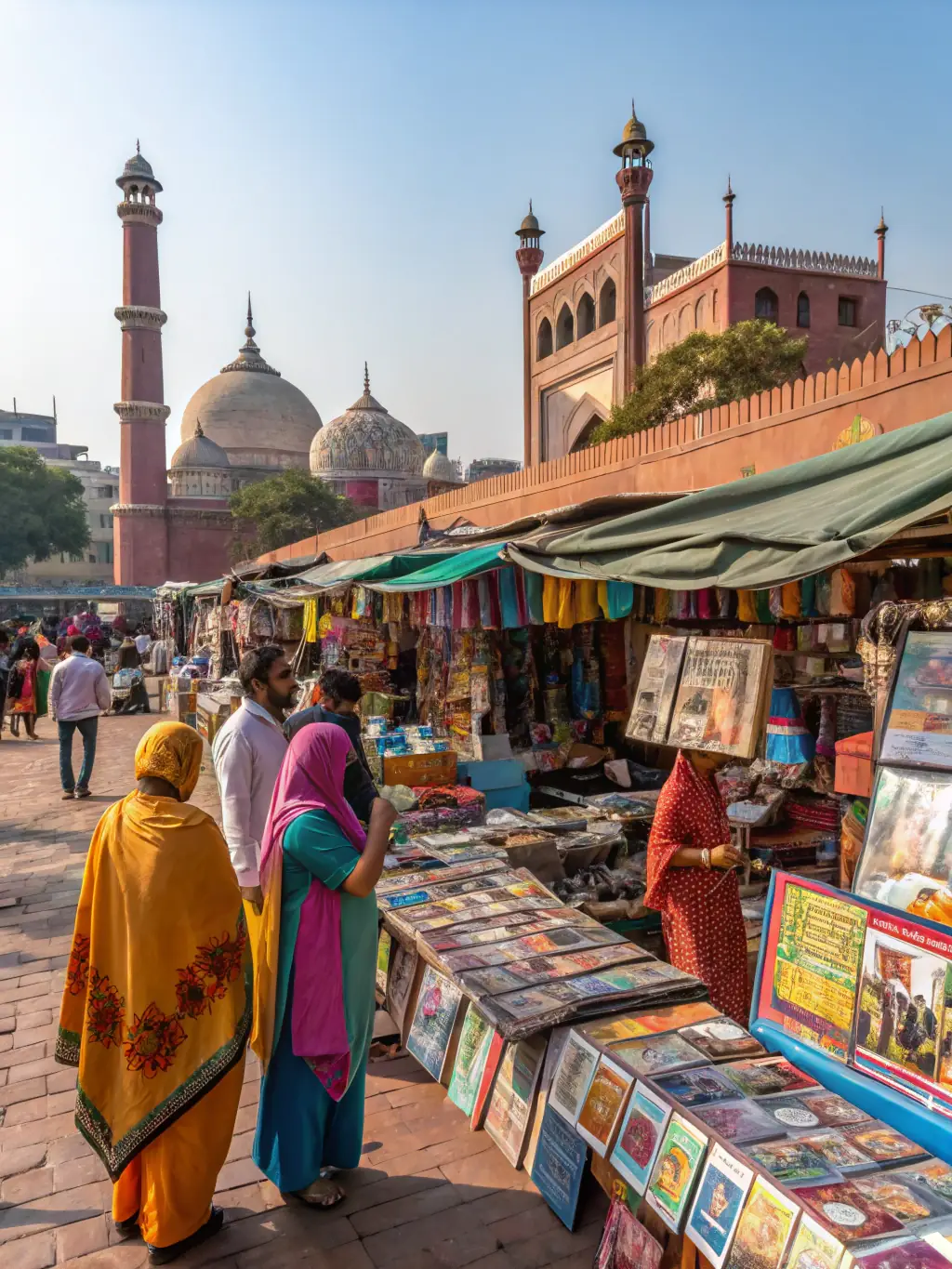 An image showcasing a traditional Indian market scene with modern financial charts overlaid, representing the blend of traditional and modern investment opportunities.